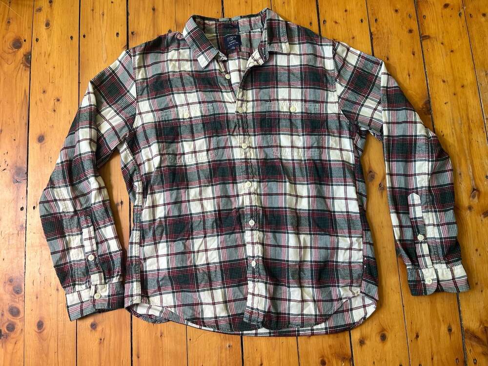 J.Crew Slim Fit Long Sleeve Plaid Flannel Button-Down Shirt XL